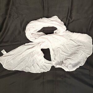 Vintage White Scarf or Wrap w/Crinkle Finish